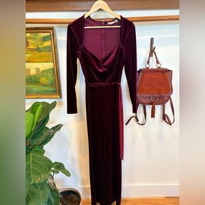 Burgundy Velvet Jumpsuit